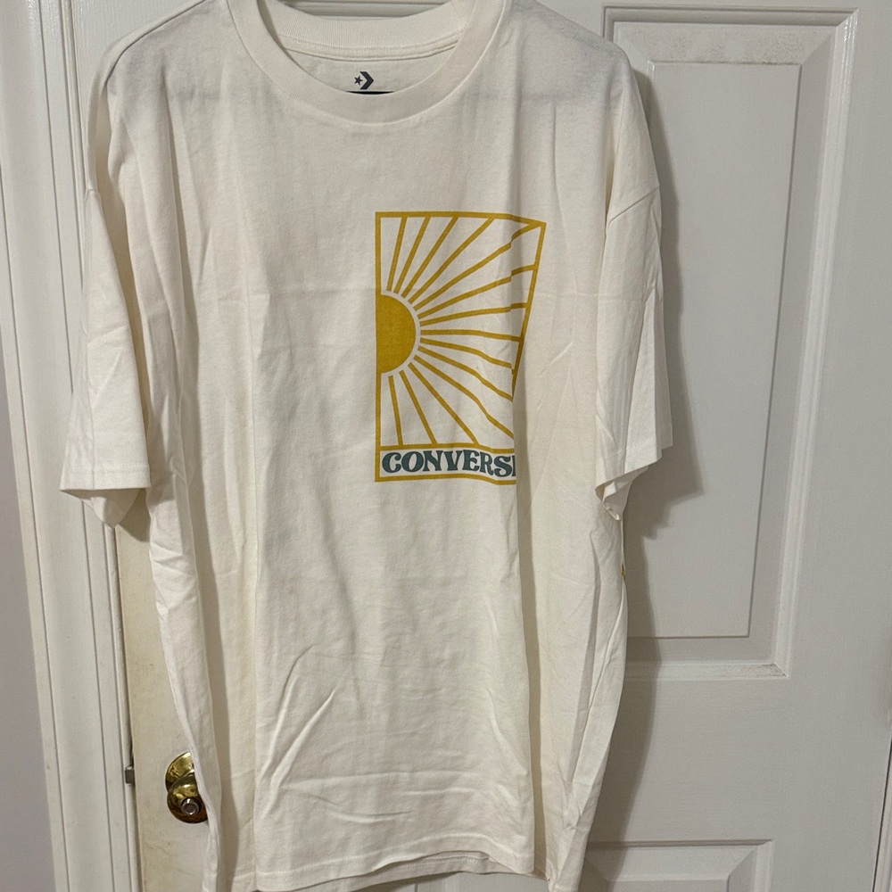 Converse Men's Cream and Gold Sunburst Tee